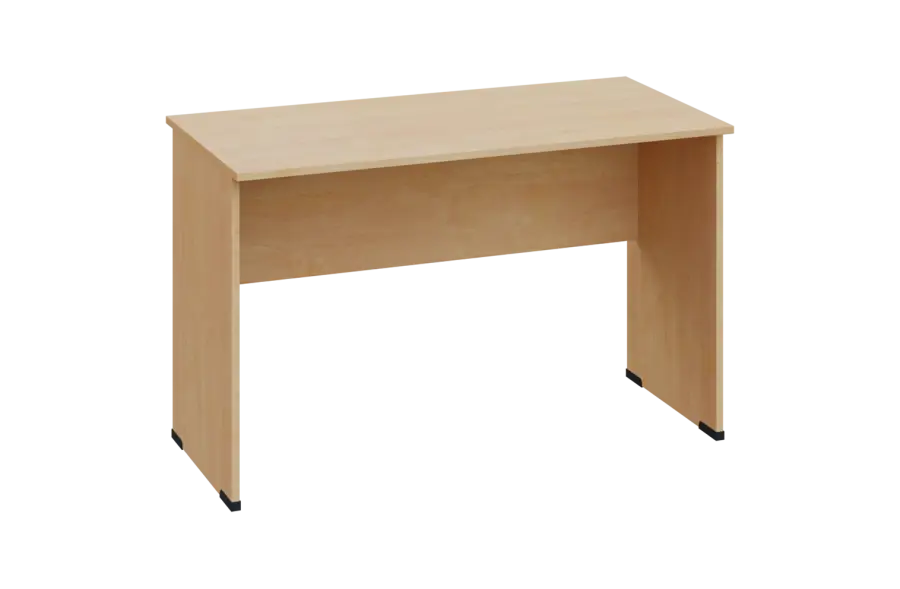 EPL 16 - 12 stůl kancelářský, dřevěná podnož, deska 18 mm, široký 1200 mm, bříza světlá